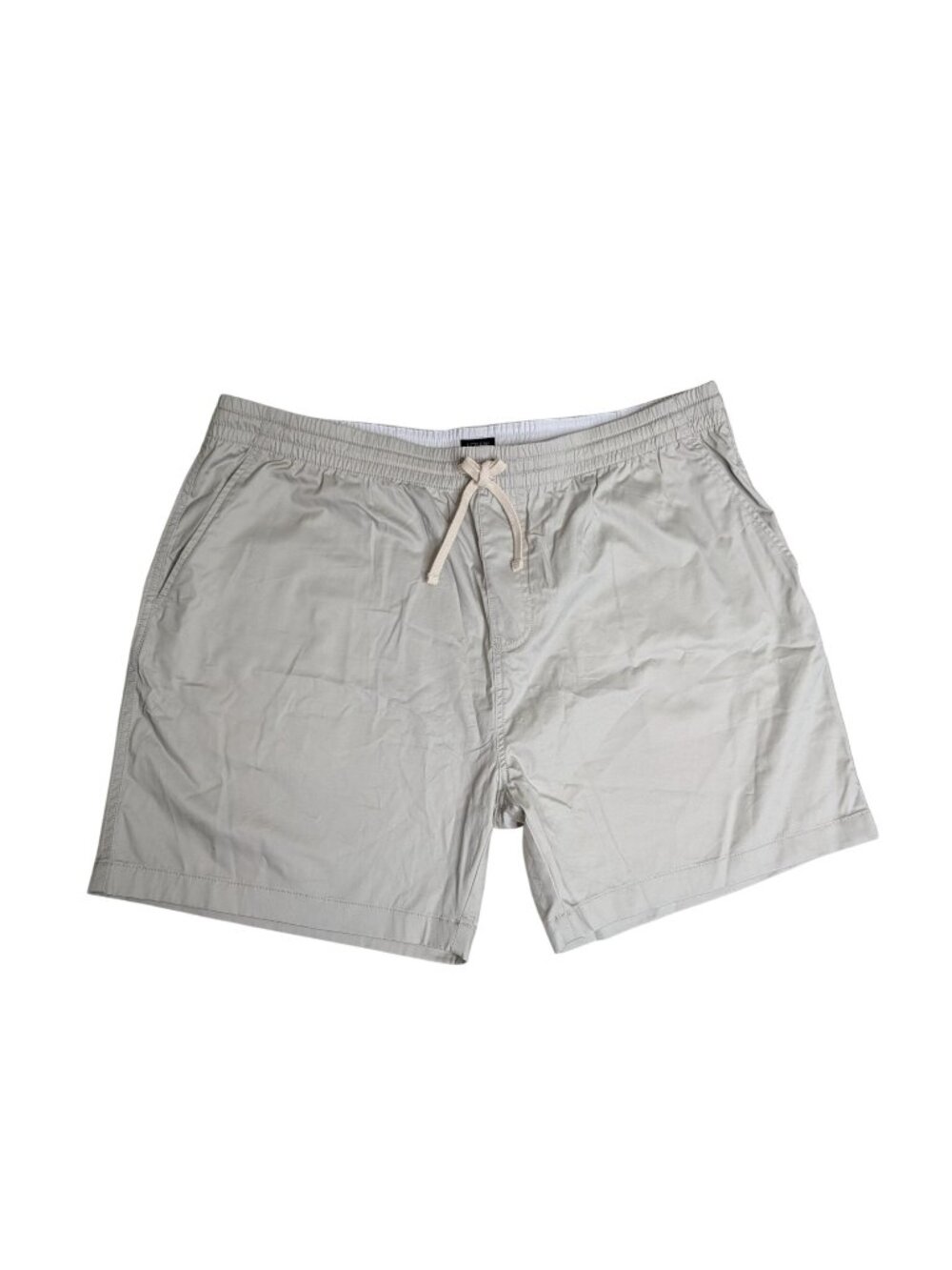 J.Crew Factory Mens XXL Garment-Dyed Dock Shorts Stone Gray Elastic Waist Drawst
